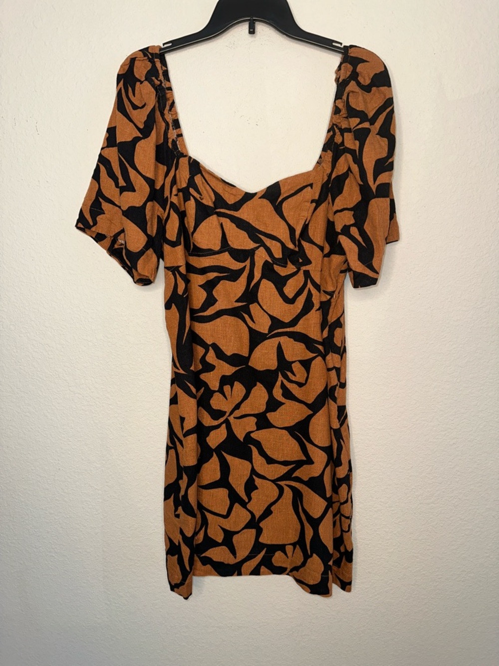 a new day Black and Brown Abstract Print Mini Dress